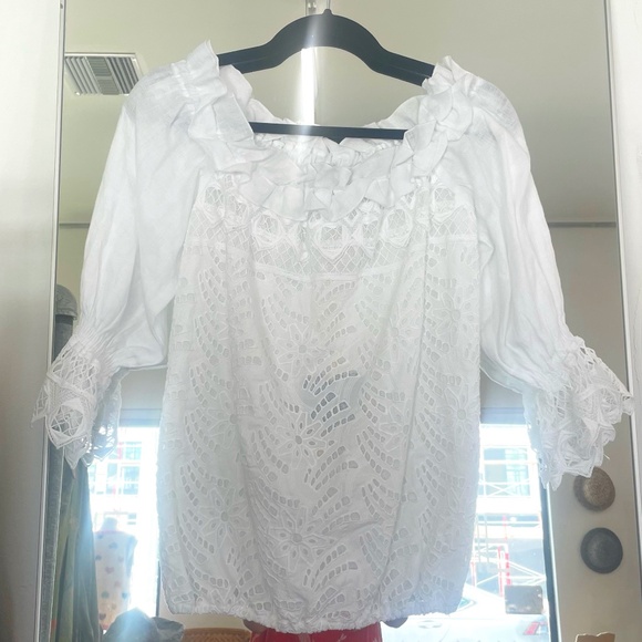 Temptation Positano Cecina Off the shoulder blouse in Bianco - Picture 1 of 2